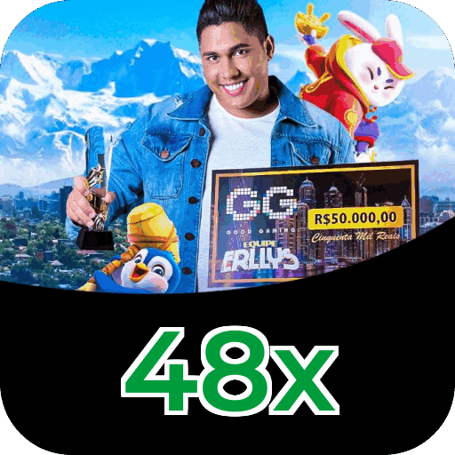 Plataforma 48x mostrando interface moderna, jogos certificados e recursos de segurança licenciados